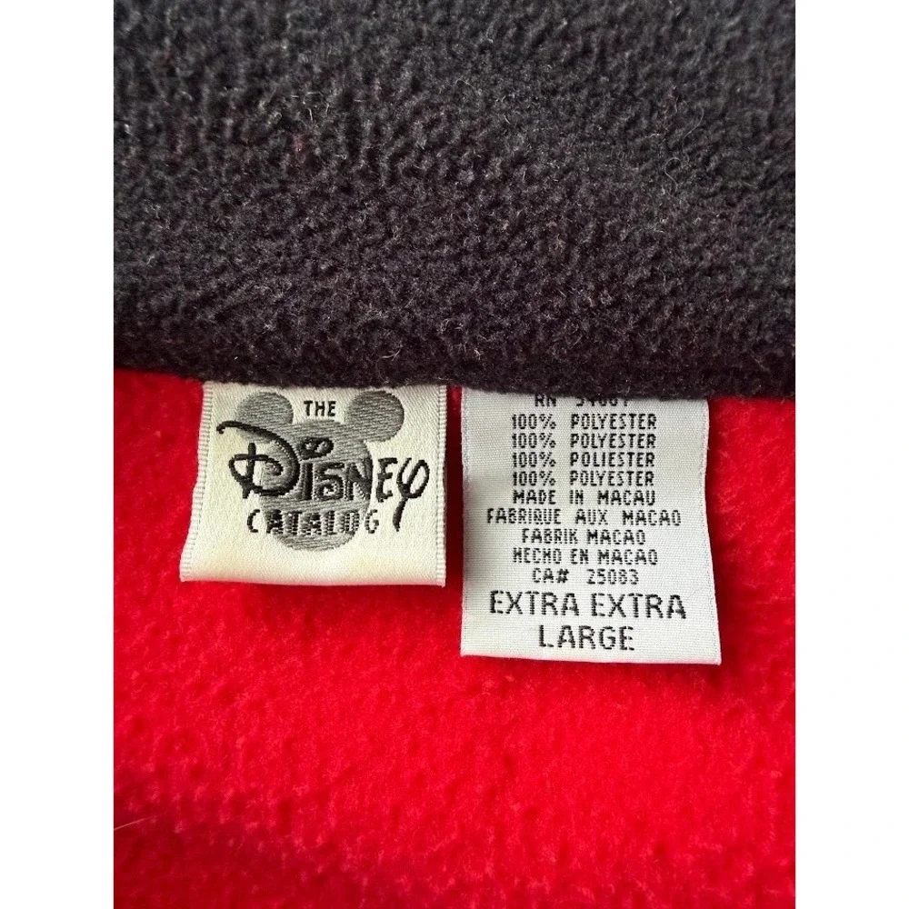 Disney Mickey Mouse Jacket Men XXL Red Fleece 1/4 Zip Pullover‎ Y2K Outewear